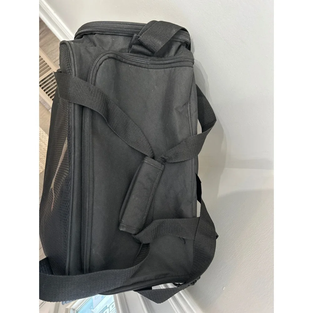 PUMA Black Duffel Bag 18x9x10 Gym Travel Sport Adjustable Strap Like New